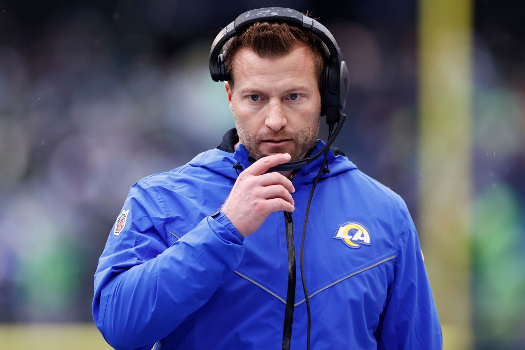 Sean McVay coaching on the sidelines 