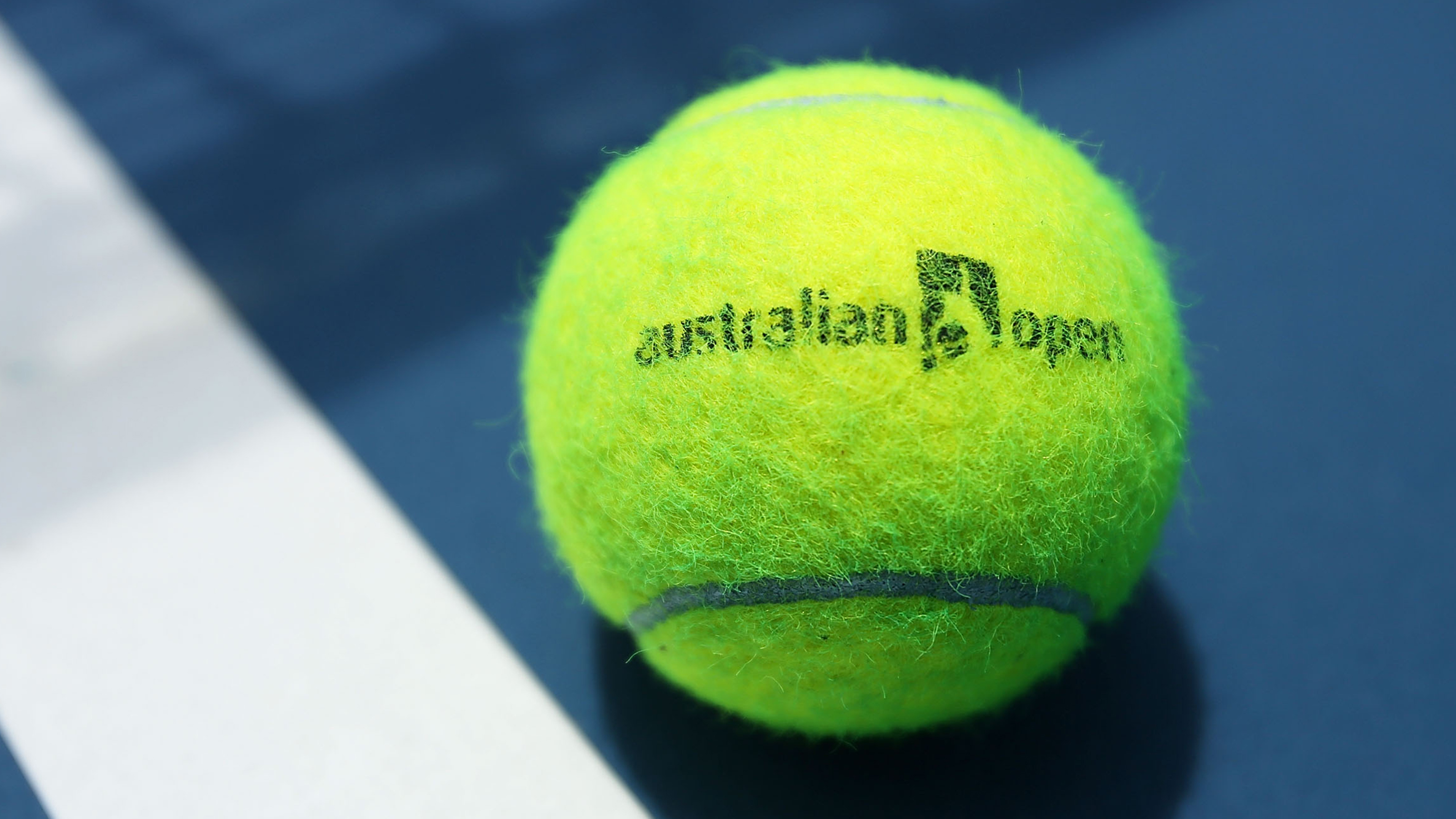 Australian Open logo on tennis ball