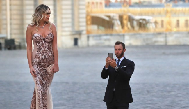 dustin johnson takes picture of paulina gretzky