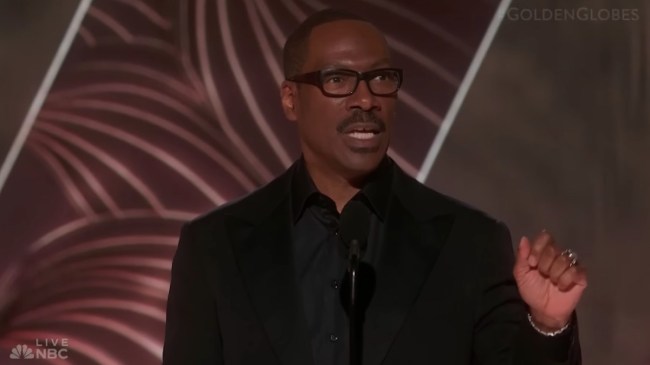 eddie murphy accepting award at the golden globes