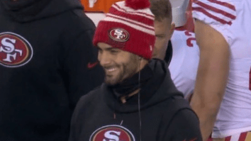 Jimmy Garoppolo Caught Smiling On The Sidelines While 49ers Were Getting Blown Out