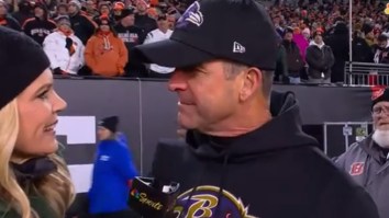 John Harbaugh’s Extremely Awkward Sideline Interview With Melissa Stark Goes Viral