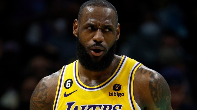 LeBron James plays in a game for the Los Angeles Lakers