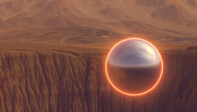metallic orb shaped ufo