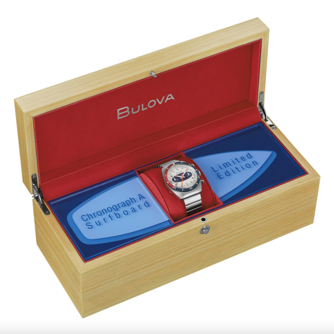 Bulova Chronograph A Watch in limited edition surfboard case