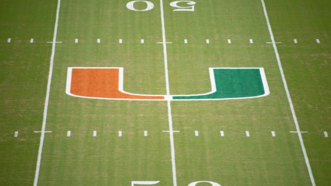 Miami logo on football field