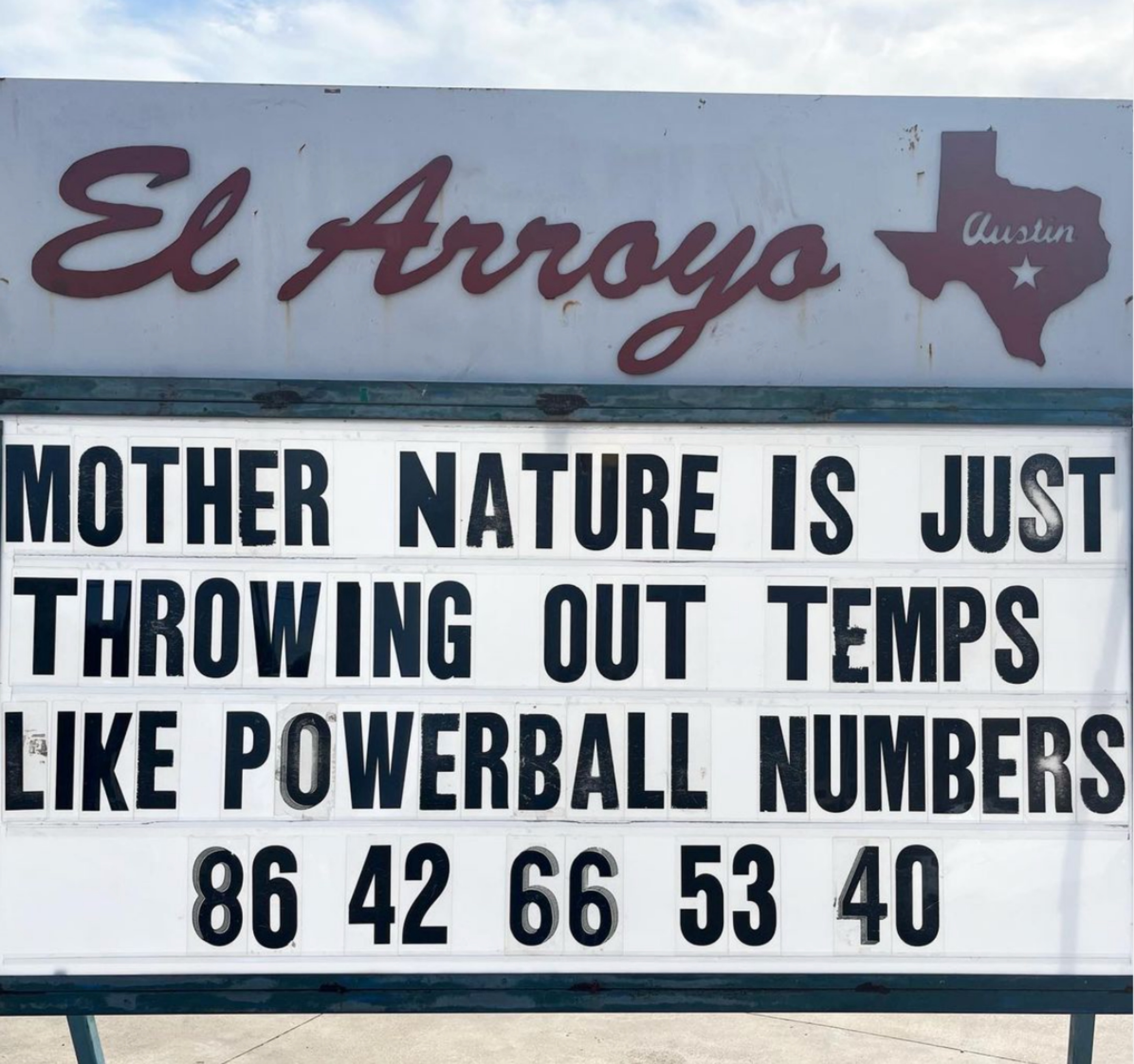 funny sign about weather