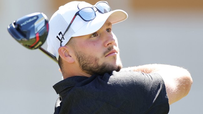 Buffalo Bills quarterback Josh Allen golfing