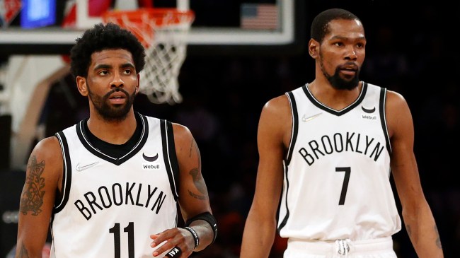 Kyrie Irving and Kevin Durant on the Brooklyn Nets