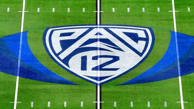 Pac-12 logo on football field
