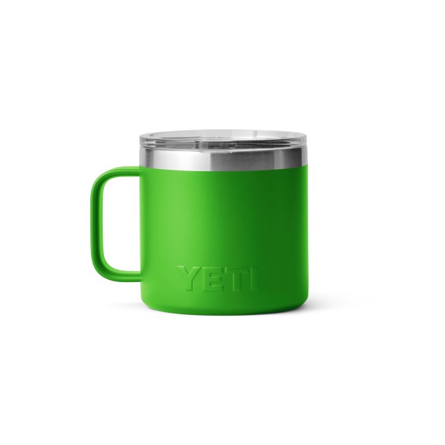 YETI Rambler coffee mug in bright canopy green color