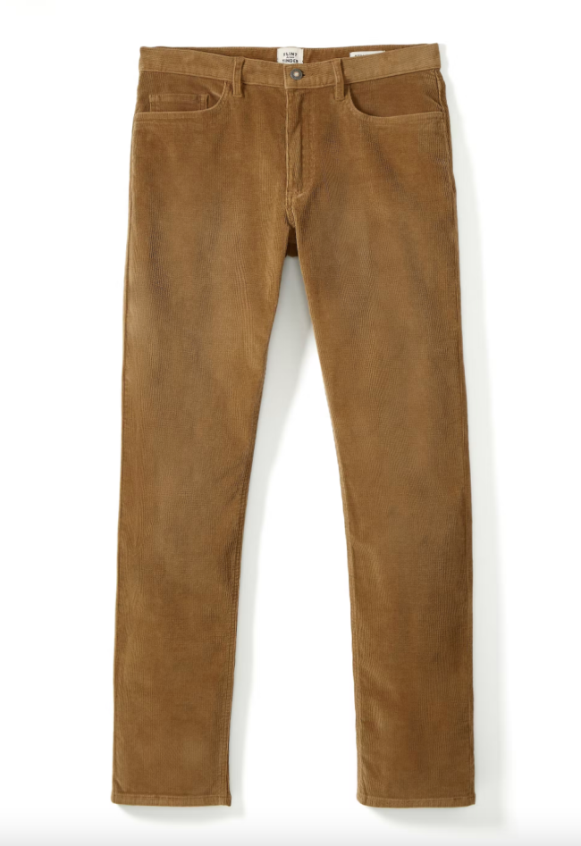 Flint and Tinder 365 Corduroy Pant in Earth color; shop Huckberry Memorial Day Sale