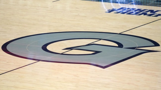 Georgetown logo on court
