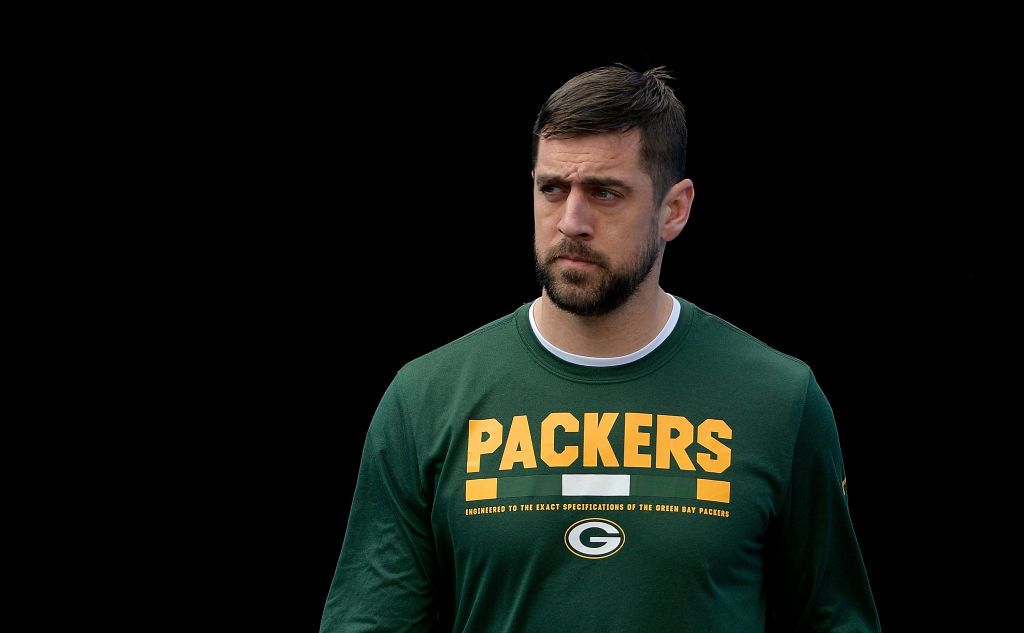 Aaron Rodgers angry on the field