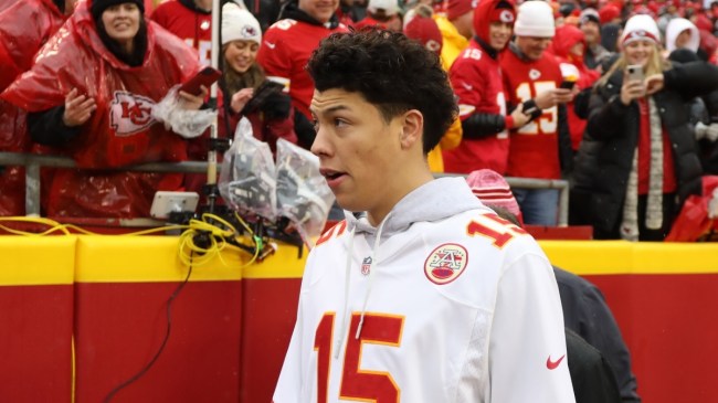 Jackson Mahomes in a Chiefs Jersey