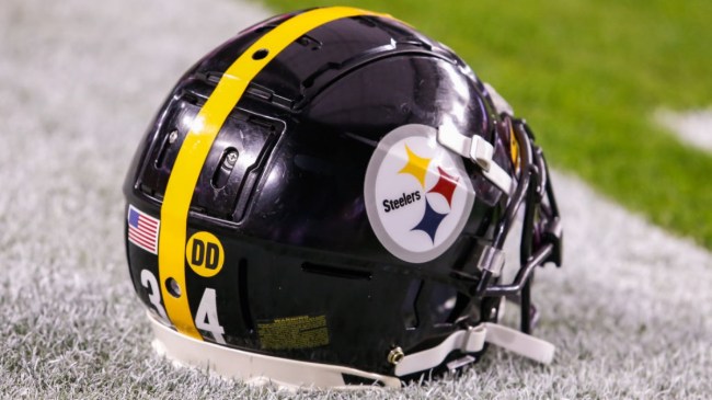 Pittsburgh Steelers logo on a helmet