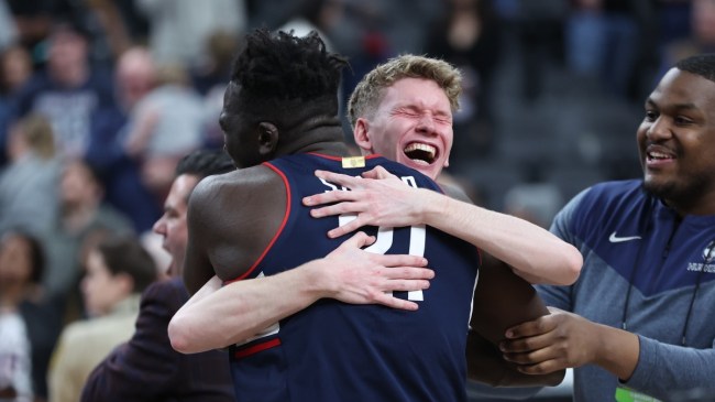 UConn Huskies celebrate a berth to the Four