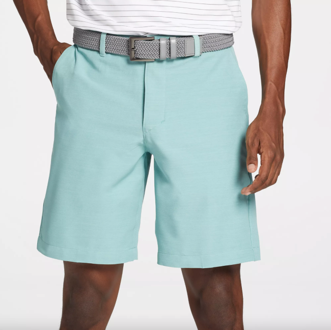 9 Inch Golf Short in Mint Heather; shop VRST golf and performance apparel featuring DeVonta Smith