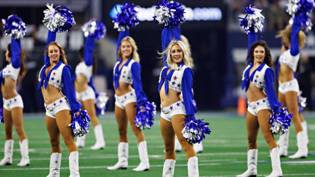 A photo of the Dallas Cowboys Cheerleading squad.