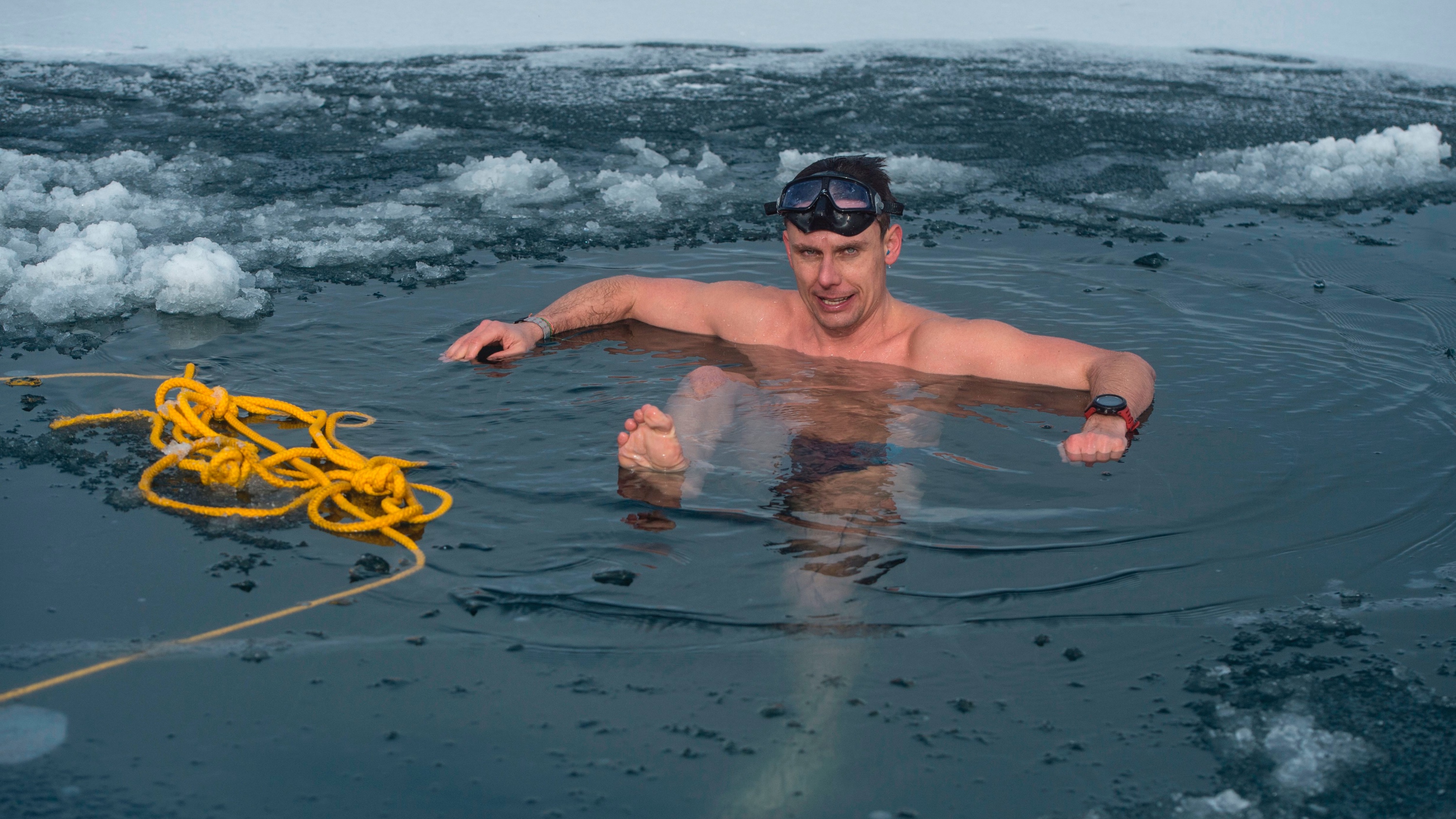 David Vencl free diving record in ice lake