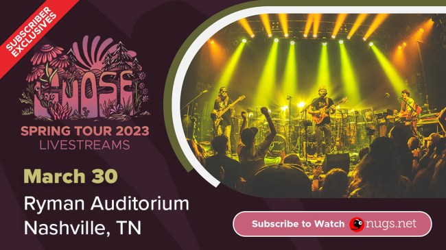 Goose live stream poster for Ryman Auditorium show via nugs.net