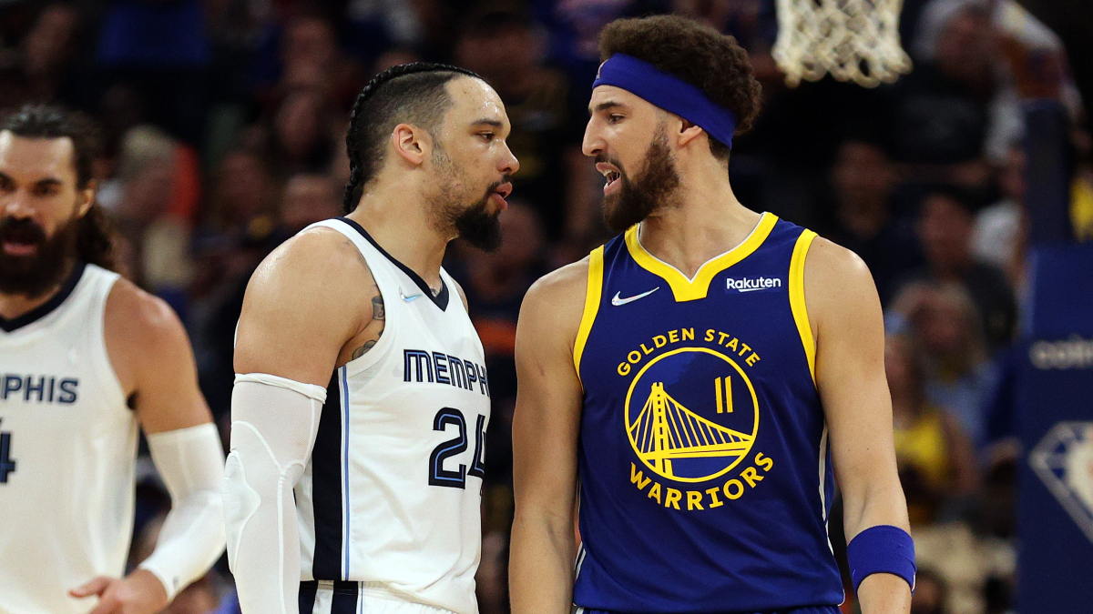 Klay Thompson And Dillon Brooks Have Heated Exchange