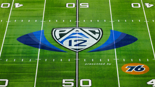 PAC-12 logo on football field