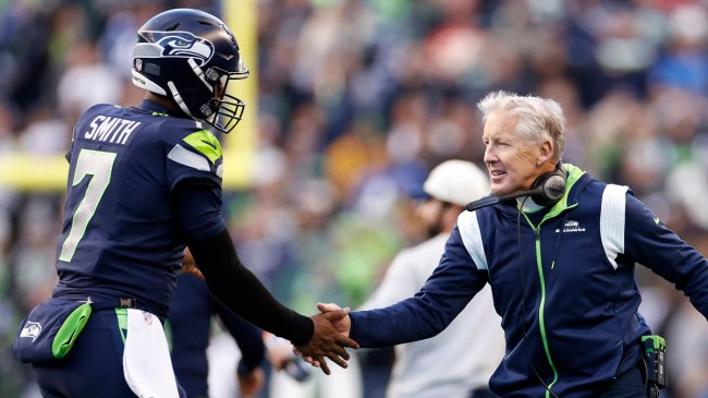 Seahawks Geno Smith and Pete Carroll