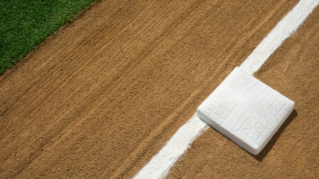 A view of third base on a baseball field.