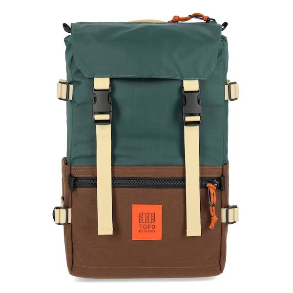 Topo Designs Rover Pack Classic in Forest / Cocoa