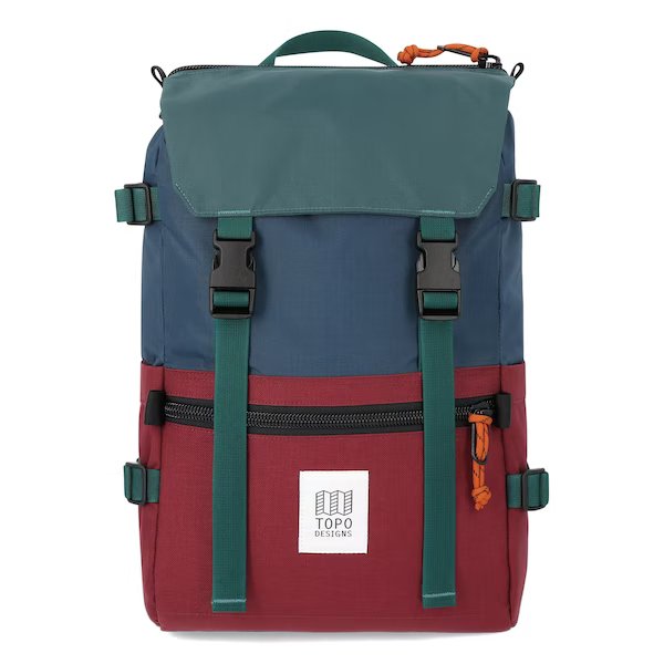 Topo Designs Rover Pack Classic in Zinfandel/Botanic Green