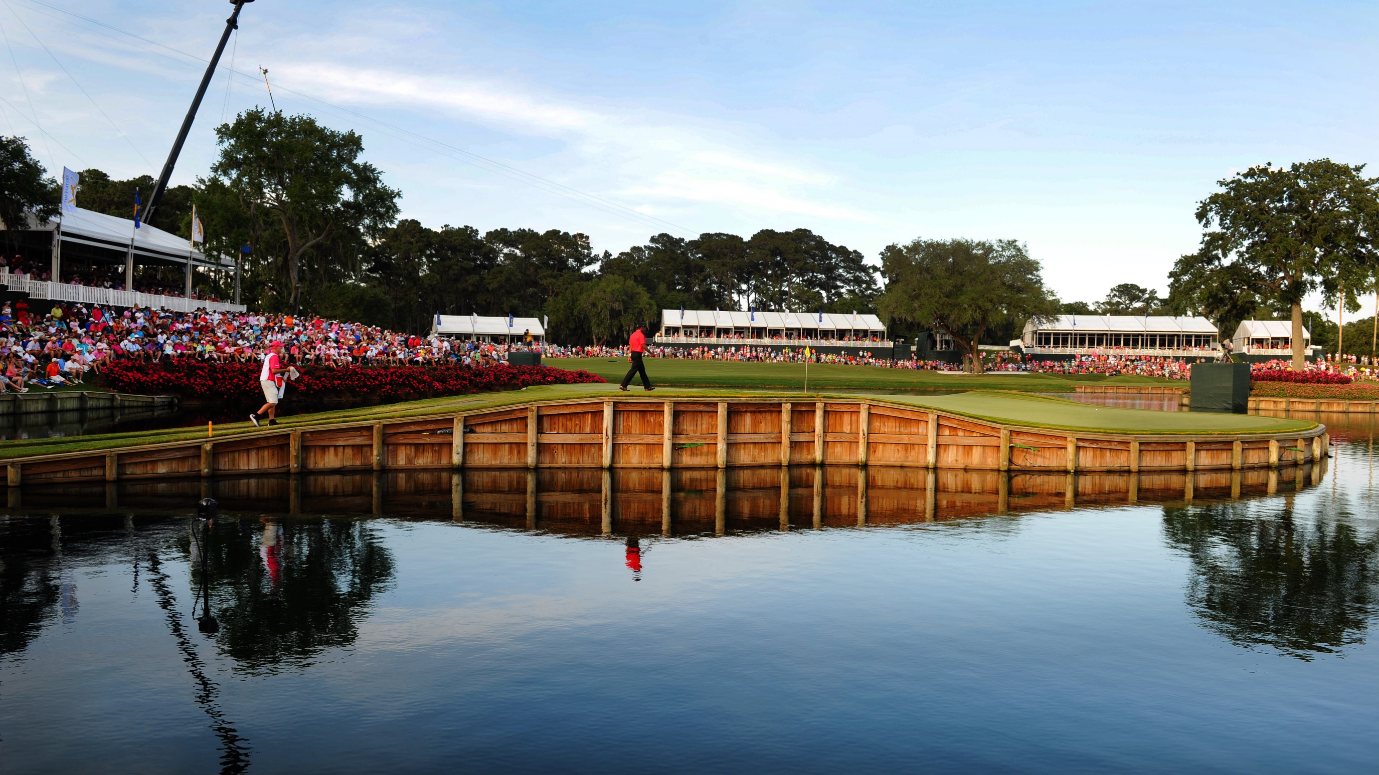 Tiger Woods on TPC Sawgrass Island Green