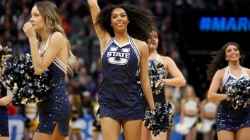 Sad Utah State Cheerleader Goes Viral During Aggies’ NCAA Tournament Loss