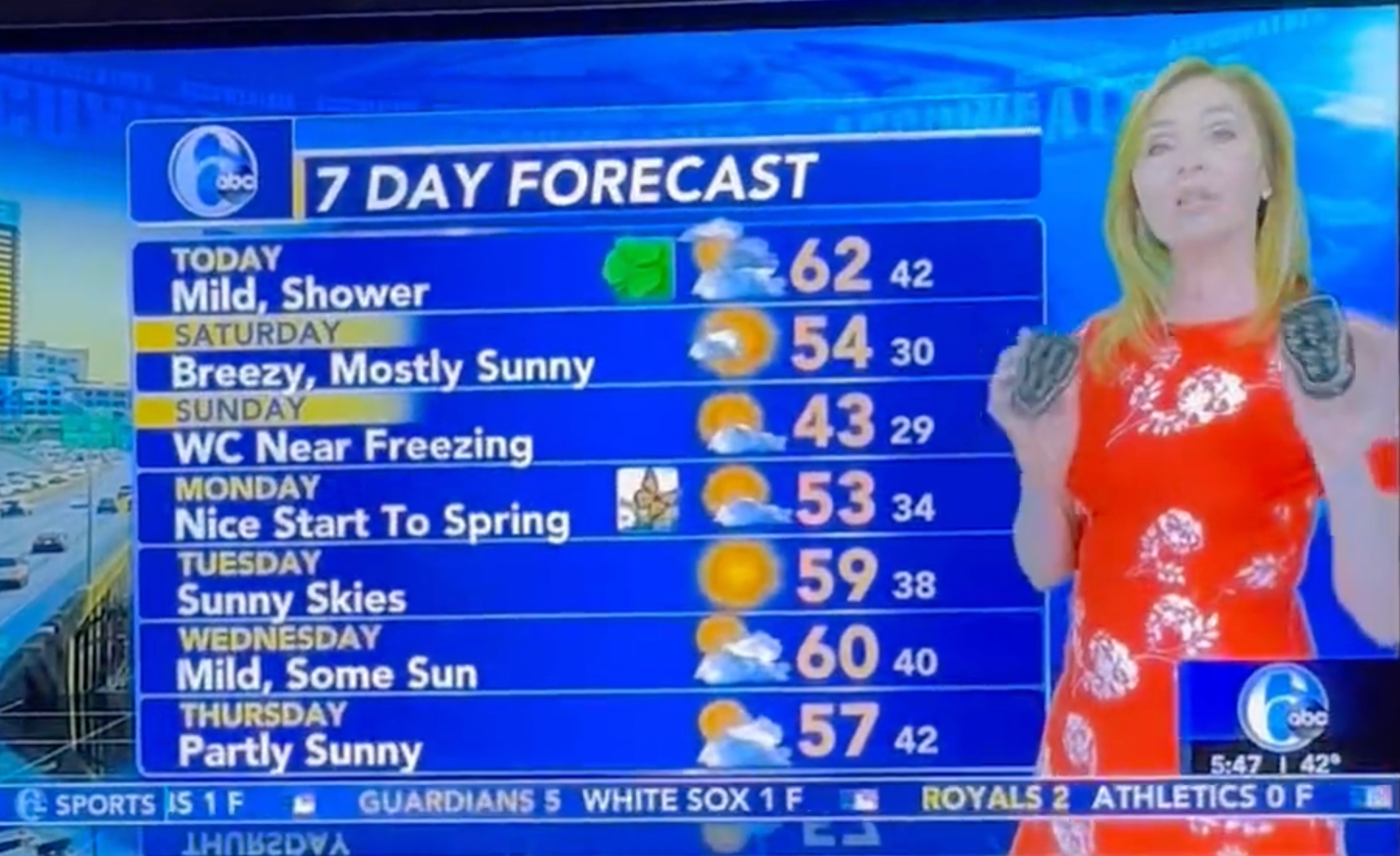weather woman blooper she means beer