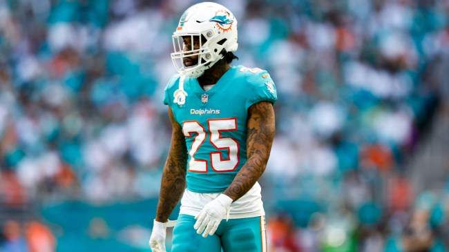 Xavien Howard takes the field for the Miami Dolphins.