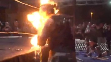 Pro Wrestler Suffers Gnarly Burns After Setting Himself On Fire During Deathmatch