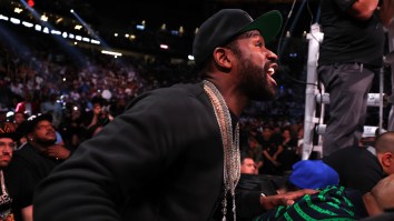 Floyd Mayweather Jr. Was Wearing A $1M Hat Covered In Diamonds For The Davis-Garcia Fight