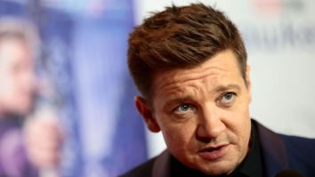 Jeremy Renner, Using A Cane, Makes First Public Appearance Following Scary Snowplow Accident