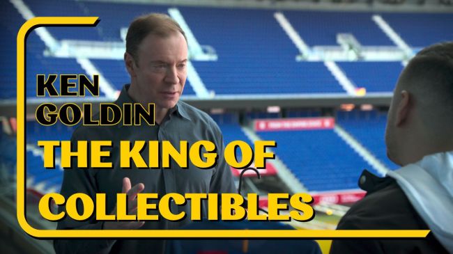 Sports memorabilia businessman Ken Goldin in a stadium