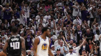 Kings Fan Tortures Warriors GM Bob Myers With Vigorous Cowbell Antics