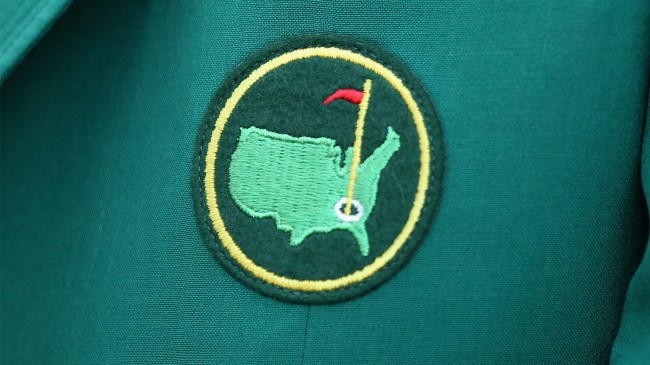The Masters logo on a green jacket