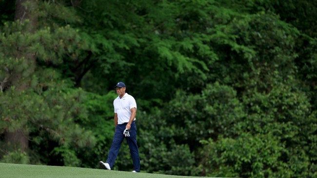 Tiger Woods walks the course at Augusta National during the 2023 Masters.