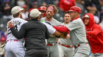 Philadelphia Phillies Star Bryce Harper Stormed Rockies Dugout, Causing Benches To Clear