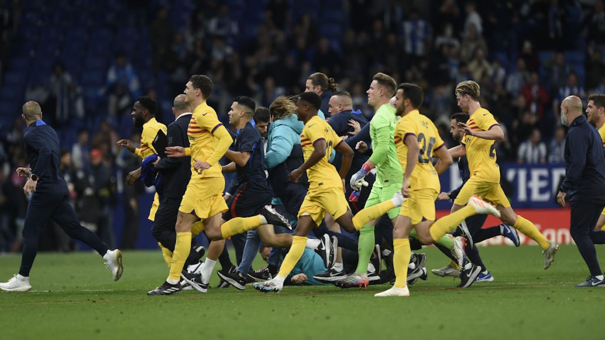 WATCH: Barcelona Players Chased Off ThePitch By Rival Fans