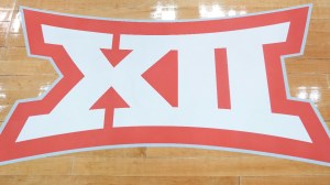 A Big XII logo at midcourt.