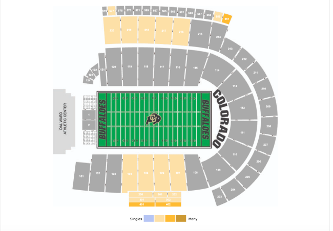 University of Colorado football stadium seating chart