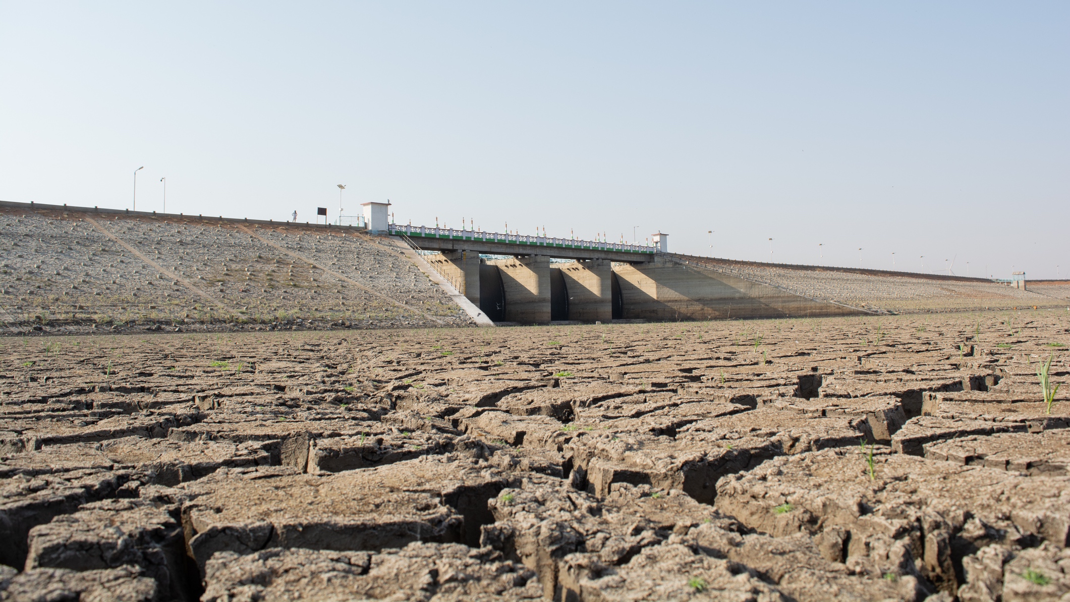 drained water reservoir in India
