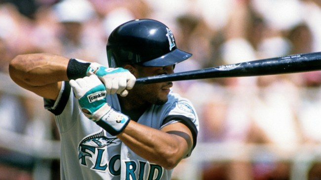 Gary Sheffield waits for a pitch in the batter's box.