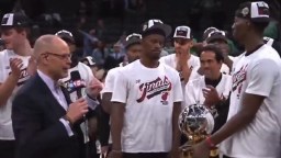 Jimmy Butler Refused To Hold Eastern Conference Finals Trophy After Game 7 Win Vs Celtics