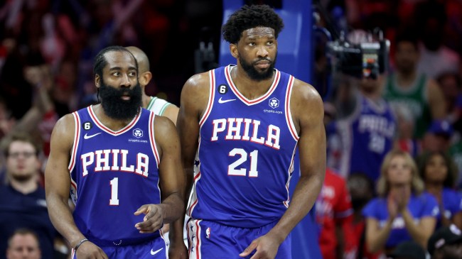 Joel Embiid and James Harden in the NBA Playoffs
